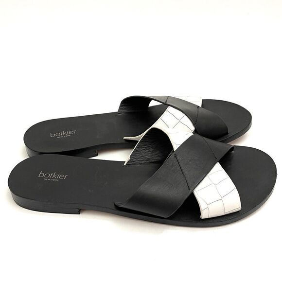 Botkier New York Ally Leather Crisscross Slip-on Slide Sandal 7.5 - Picture 3 of 6